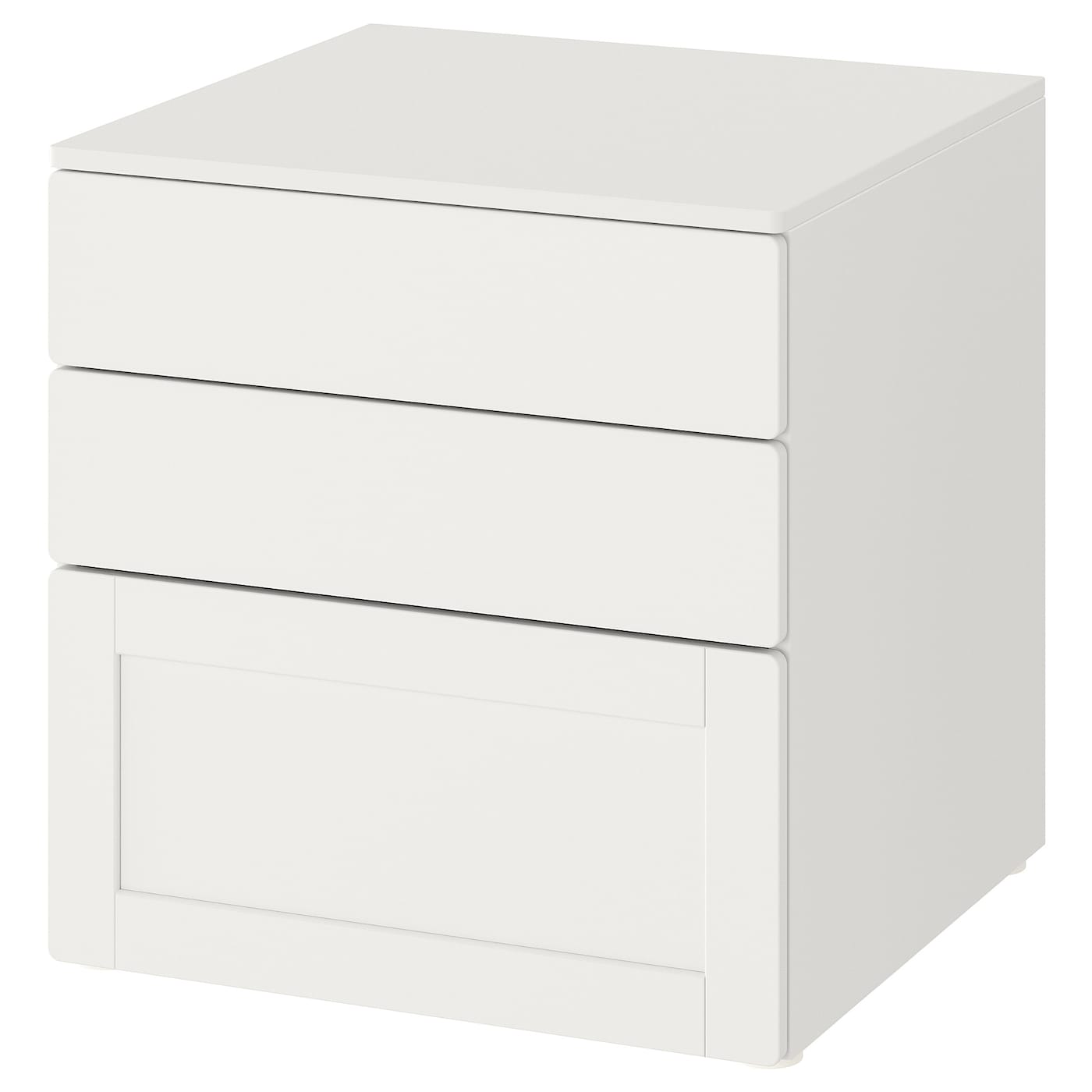 SMASTAD СМОСТАД / OPPHUS ОПХУС Комод с 3 ящиками, белый белый/с рамой  60x57x63 см